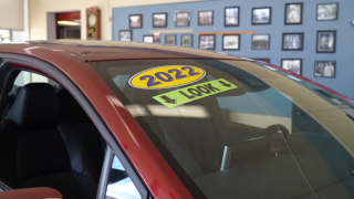 Used car in a showroom