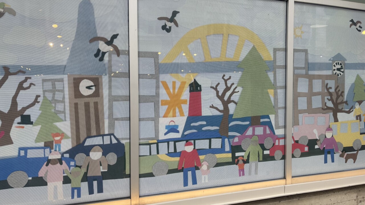 Windows at the Milwaukee Public Market, part of its inaugural Holiday Window Display in partnership with the Milwaukee Institute of Art & Design (MIAD).