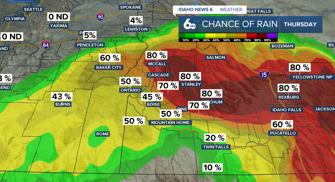Chance of Rain Thursday