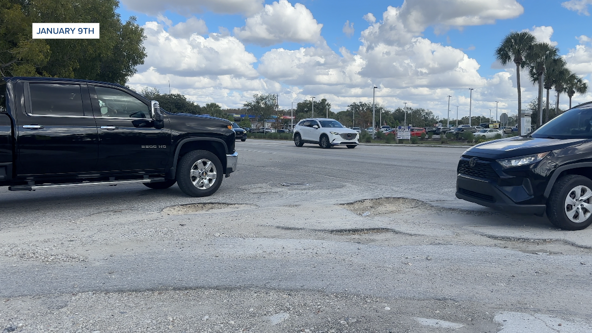 Potholes before repairs