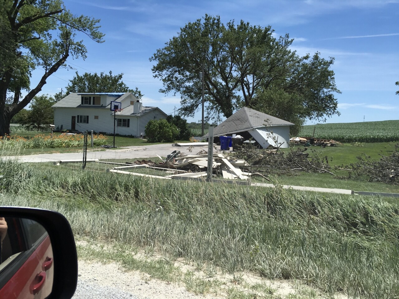 Damage to a garage in Springfield