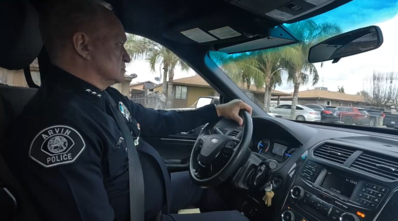 23ABC NEIGHBORHOOD NEWS REPORTER PRISCILLA LARA'S VIEW DURING HER RIDE ALONG IN ARVIN, WITH CHIEF BRIAN SMITH
