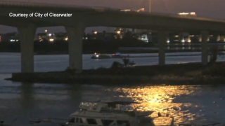 Knight's boat behind Clearwater Ferry moments before impact