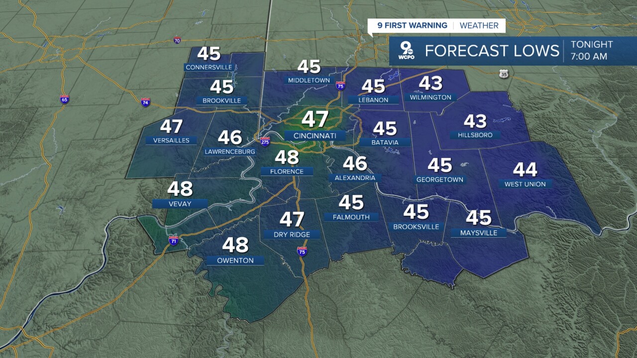 Cooler for Thursday morning