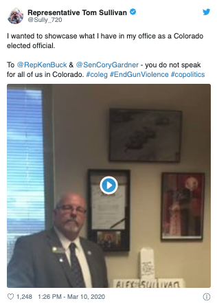 Rep Tom Sullivan tweet in response to Ken Buck gun tweet