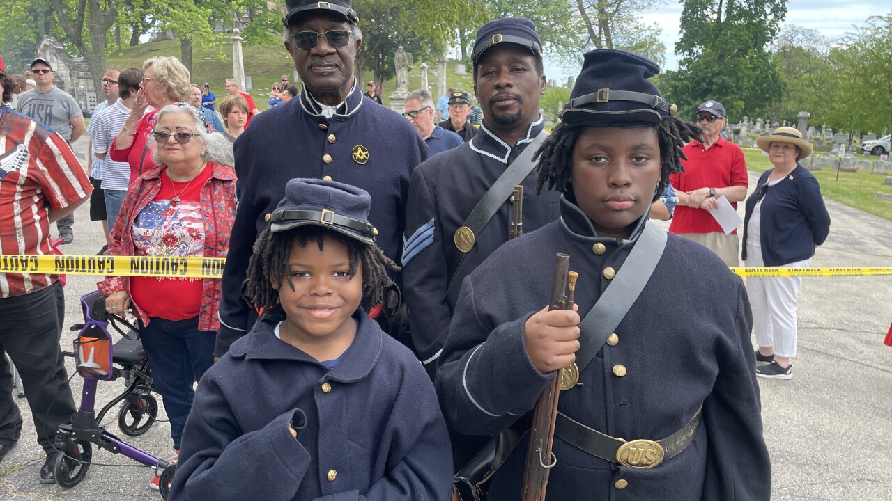 The ceremony paid tribute to veterans buried at the cemetery,
