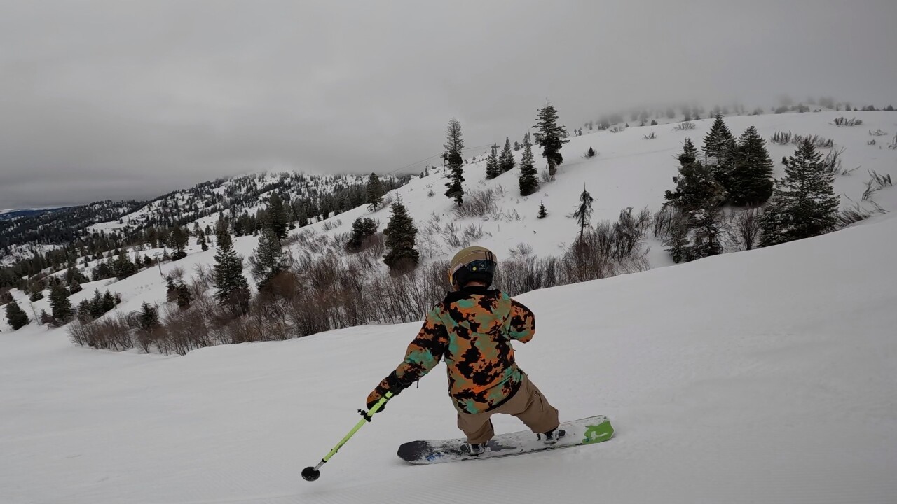 Zach Sherman cruises down a run at Bogus Basin