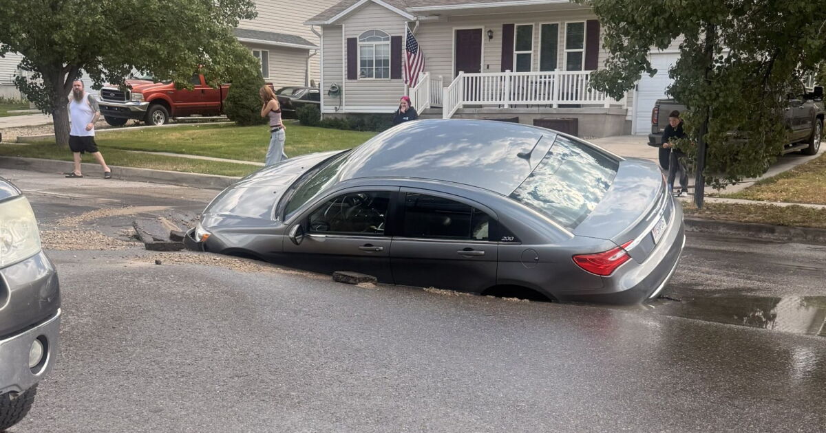 Large sinkhole swallows car in Tooele, causes water outage for handful of residents