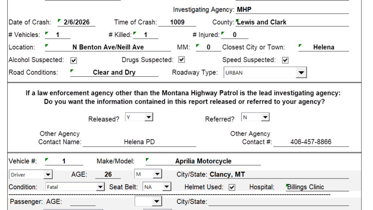 Motorcyclist dies several days after a crash in Helena