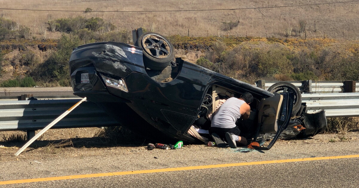 Traffic slowed on Hwy 101 near Santa Maria Raceway due to rollover crash