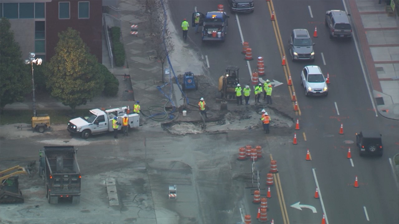 lane closures in place on kennedy boulevard while crews repair water