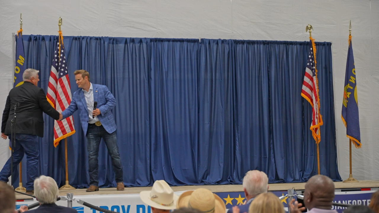 Zinke and House Speaker Johnson rally