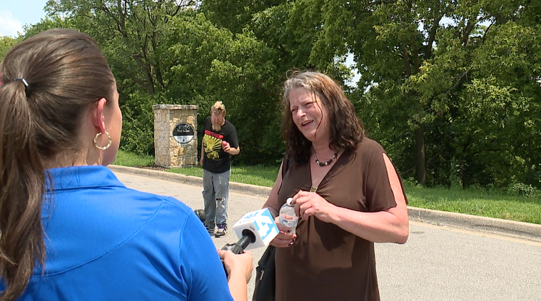 Kimberly Taylor at tent camp