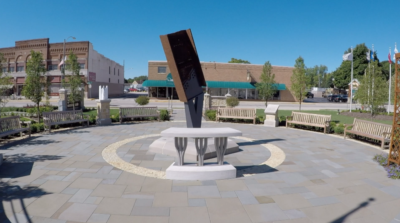 Steel beam at 9/11 Memorial in Kewaskum