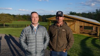 Brian Tawney and Bryan Cornell on Cornell's property