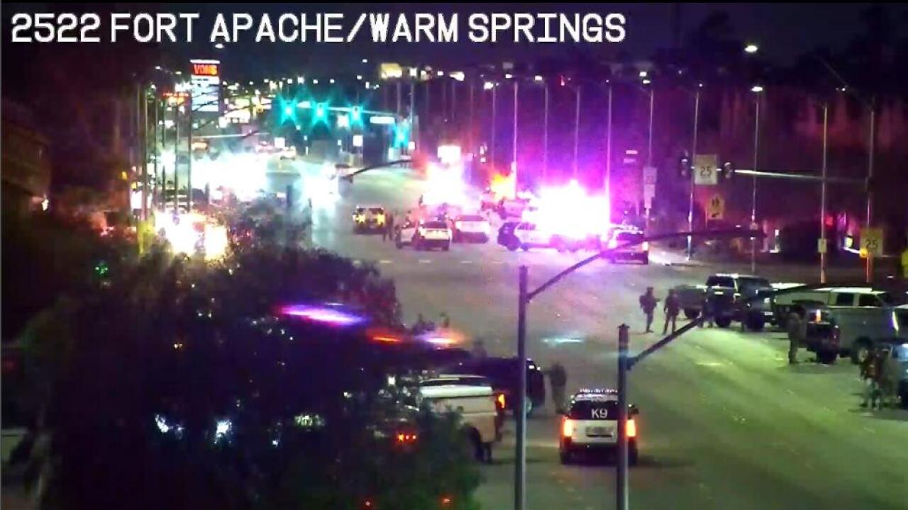 RTC: Police activity blocks all lanes on EB Warm Springs after Fort Apache