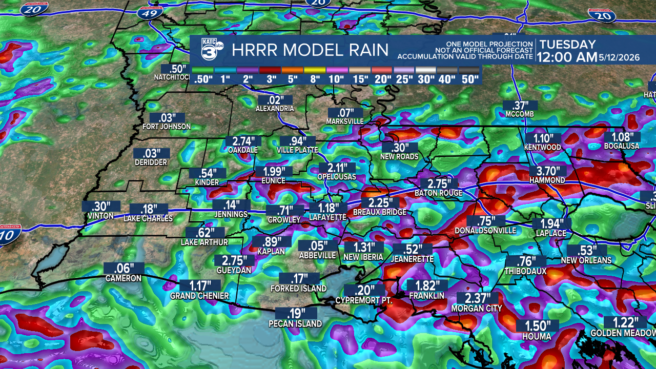 Extended HRRR Accumulation Acadiana.png