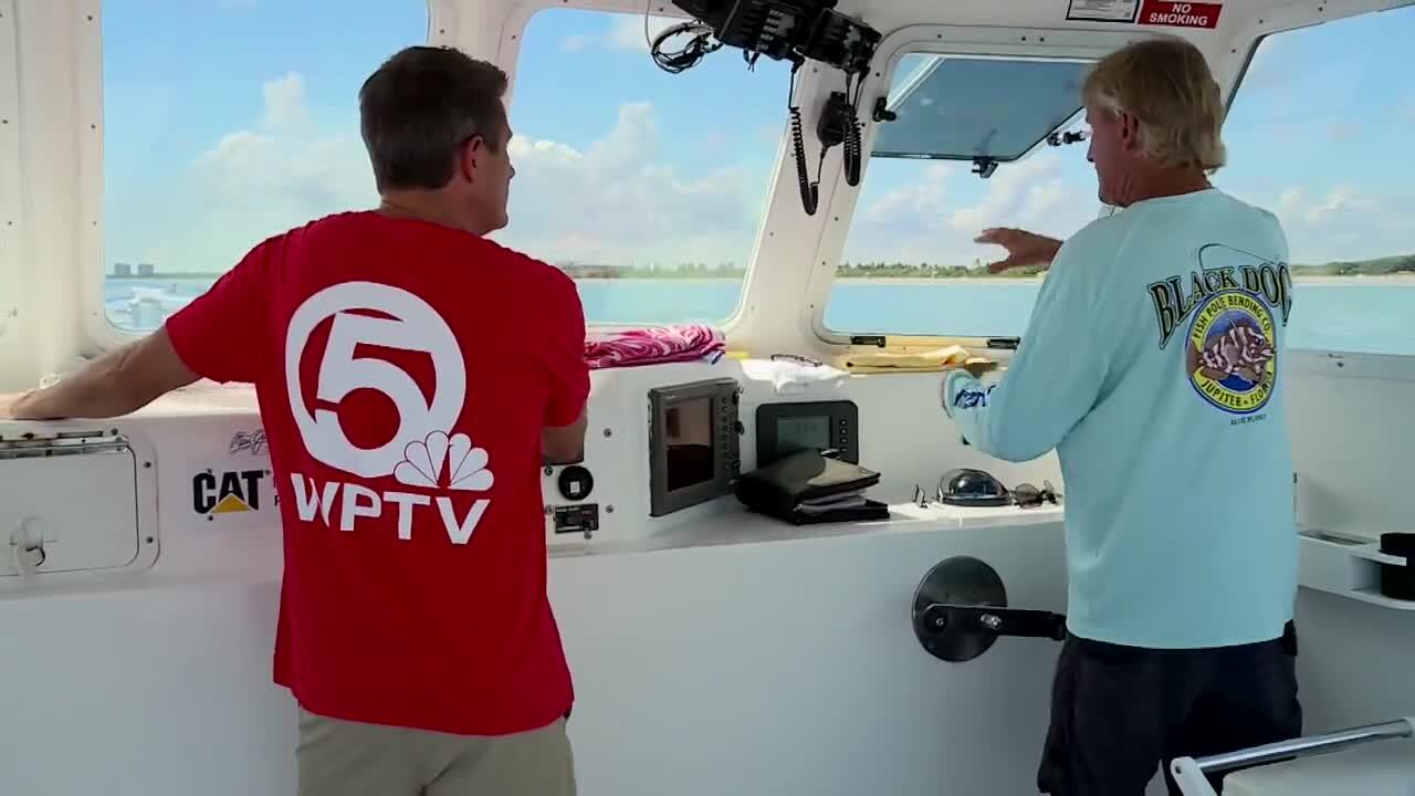 Bill Taylor speaks to Mike Trim about water quality near Jupiter Inlet