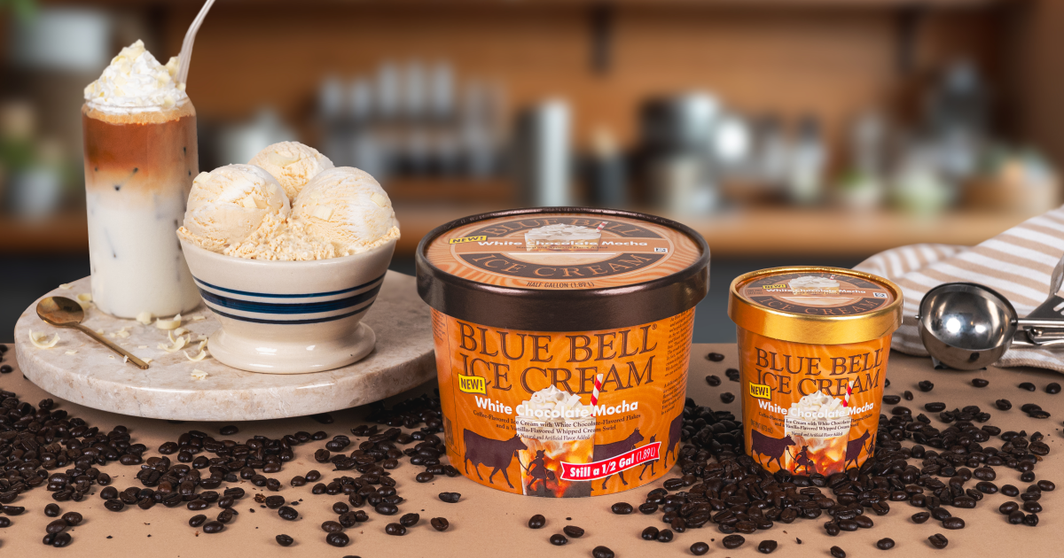 Skip the barista: Blue Bell's new White Chocolate Mocha Ice Cream delivers your caffeine fix by the scoop