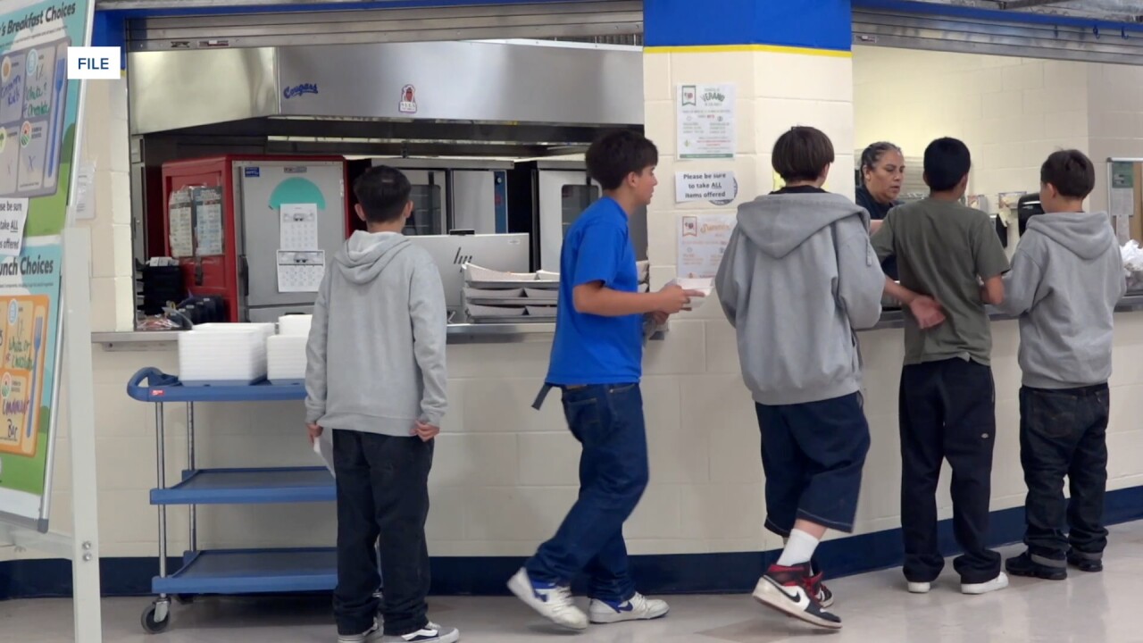 Teens in Caldwell High cafeteria