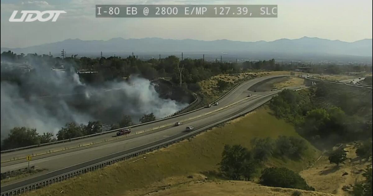 Brush fire burning near mouth of Parleys Canyon