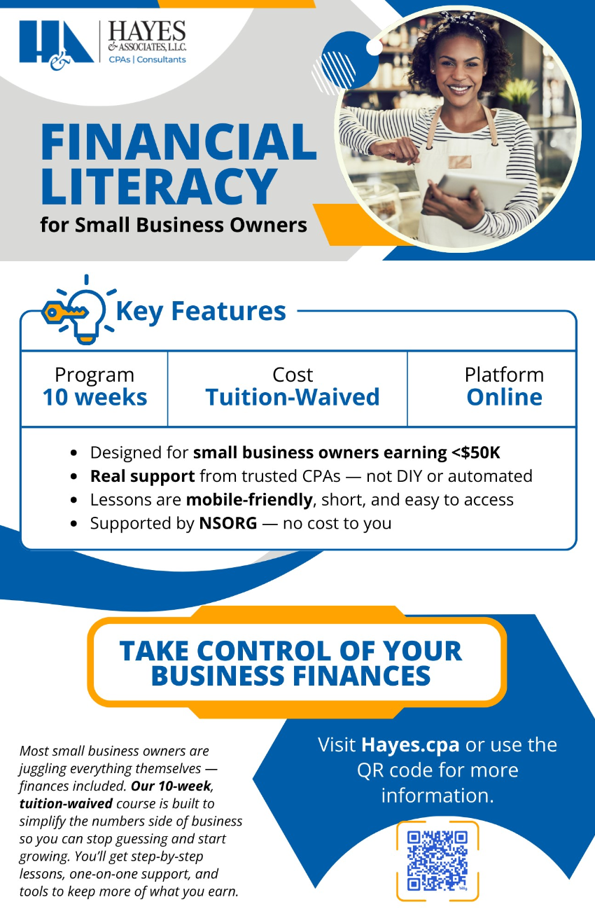Hayes Smart Start Financial Literacy Flyer