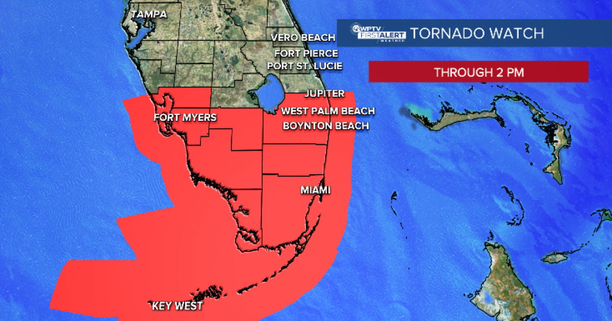 Tornado watch for Palm Beach County until 2 p.m. - Vimarsana News