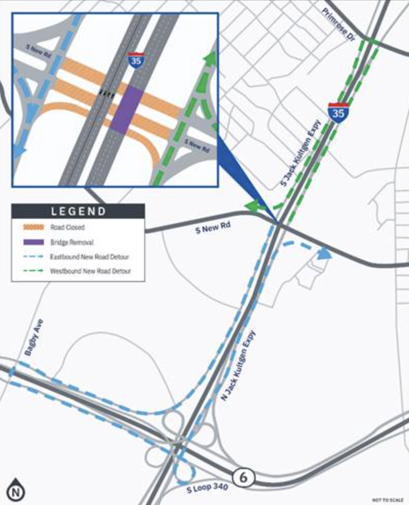 New Road I-35 bridge take down