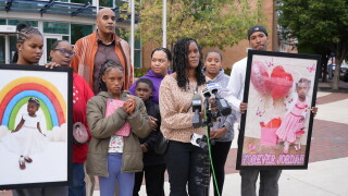 Jordan Bright's family and community outside of the Baltimore City Juvenile Detention Center