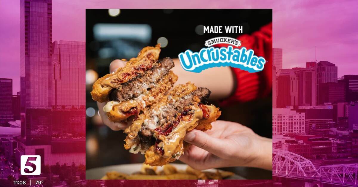You have to try the new Uncrustables Burger at Logan's Roadhouse!