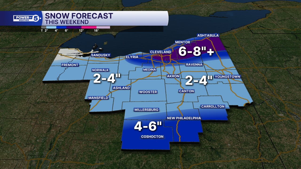 Updated weekend snow forecast