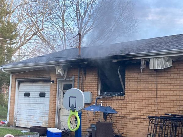 kitchen fire in Clarksville, back window smoke