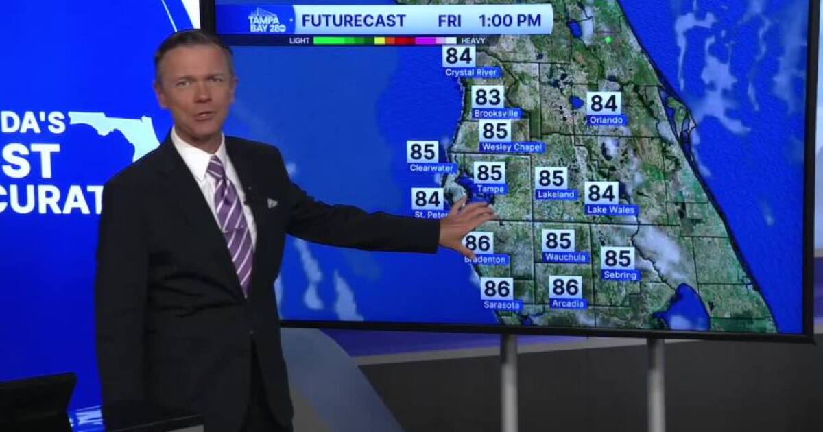 Forecast: Mostly sunny, highs in the upper 80s