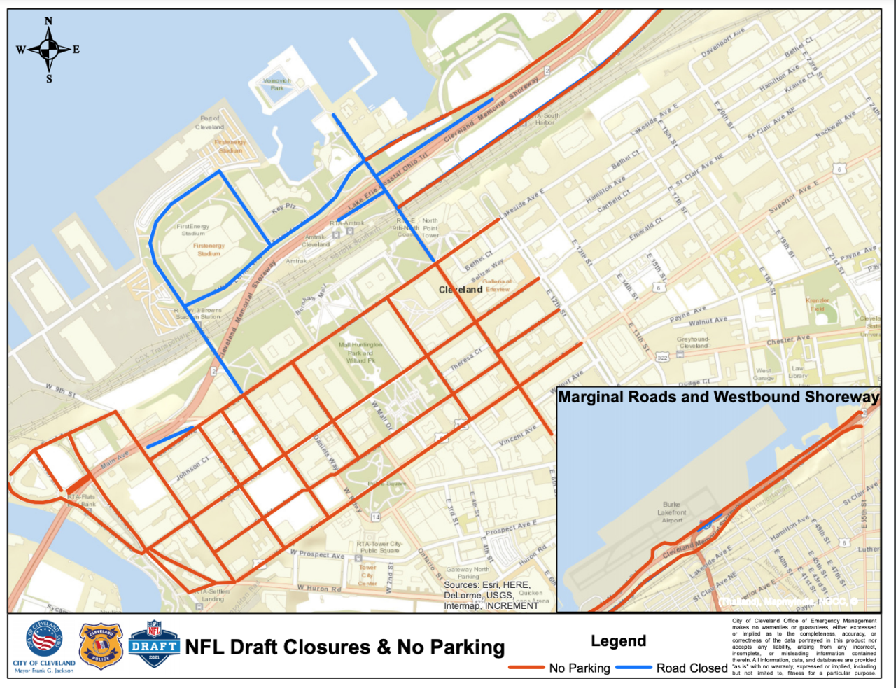 NFL Draft road closures