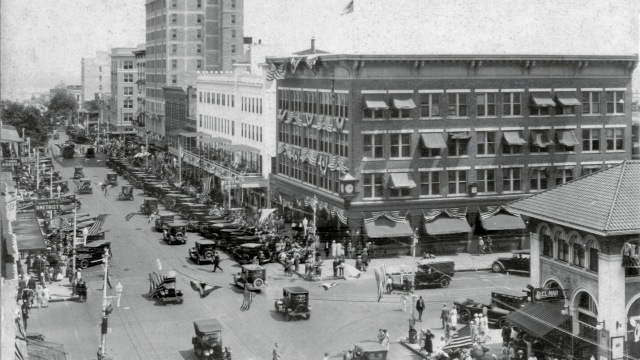 Old photo of clock tower