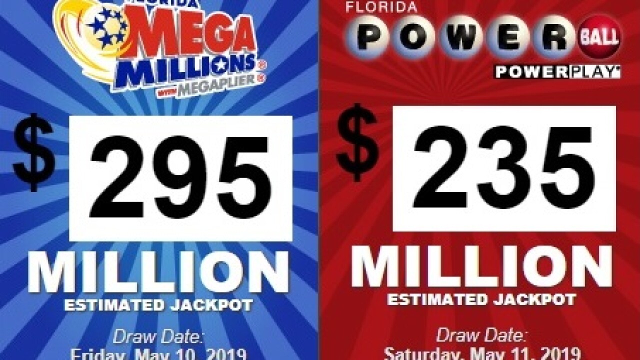 Two Florida lottery jackpots worth more than 200 million each this week