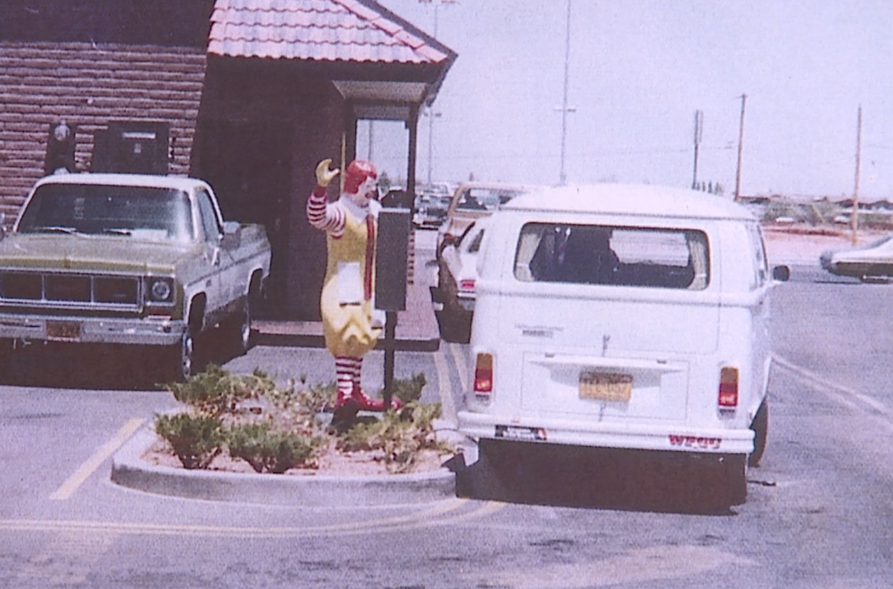 First McDonald's drive thru opening day line of cars