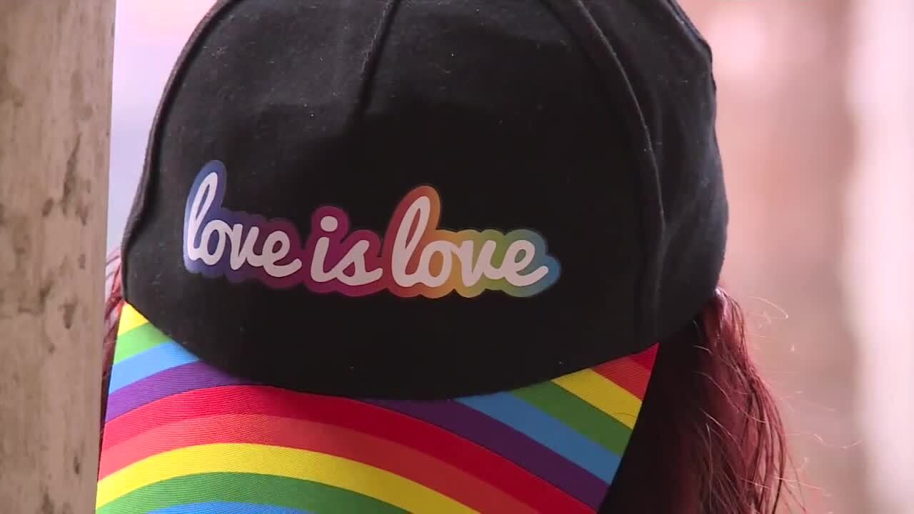 Someone wears 'Love is Love' hat in Delray Beach for Pride event, June 11, 2022