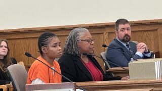 Chrystul Kizer at her sentencing hearing. 