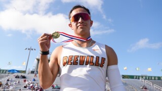 Beeville senior 400 meter UIL 4A Area champion Brian Rivas Jr.