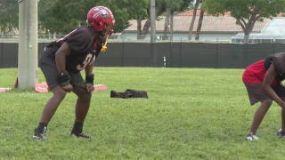Jayvon Dawson, a defensive lineman at Santaluces High School, is committed to the University of Miami
