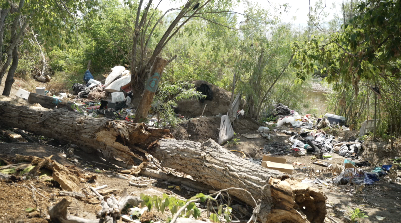 Trash near California St. Bridge, Missoula