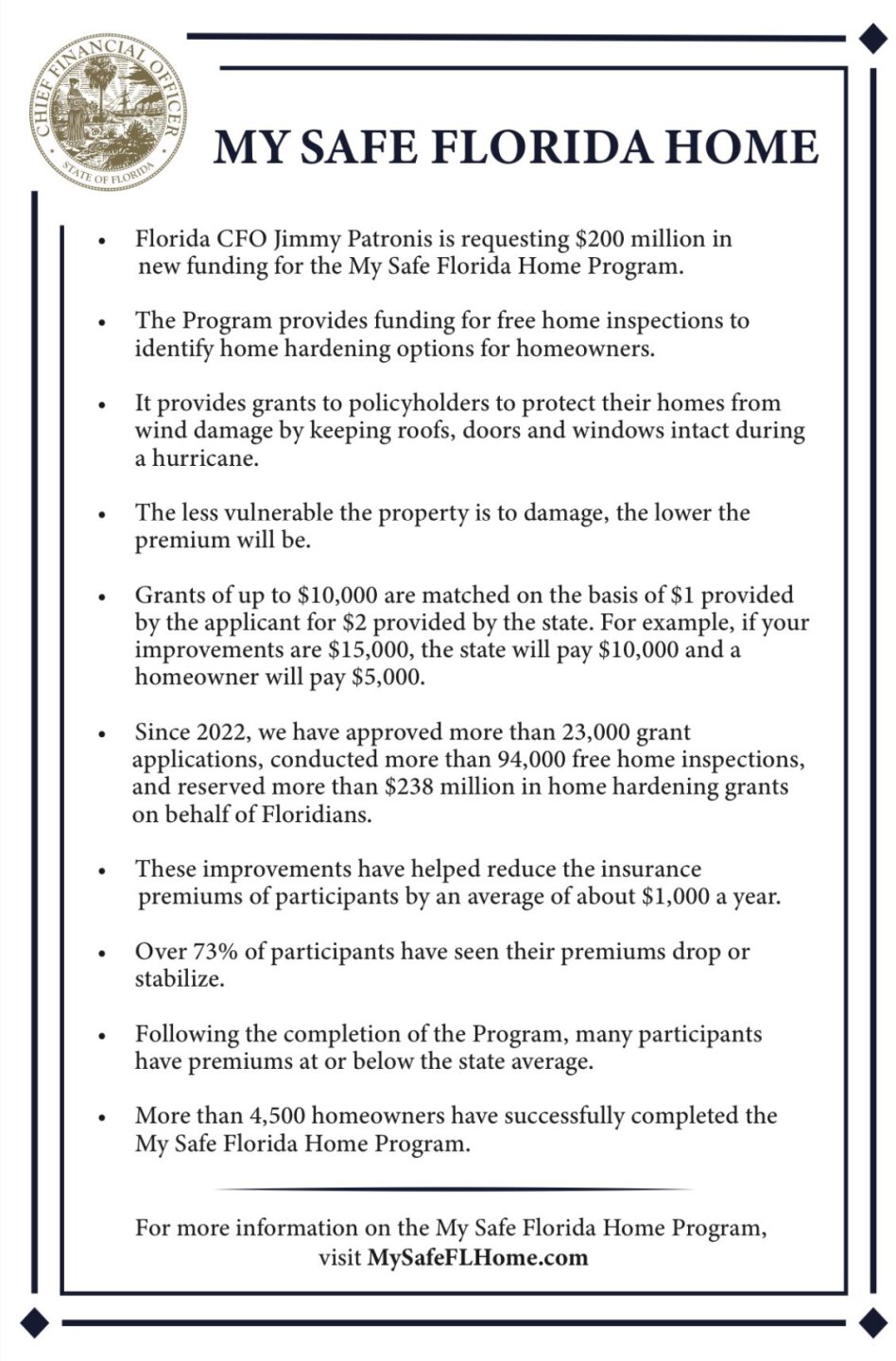 Homeowners call for more funds for My Safe Florida Home Program