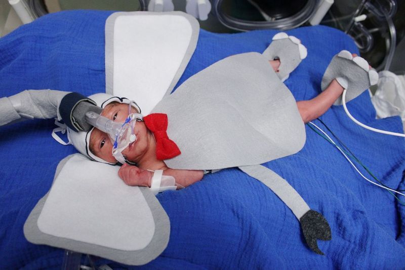 Baby in elephant costume - Trinity Health Grand Rapids NICU.png