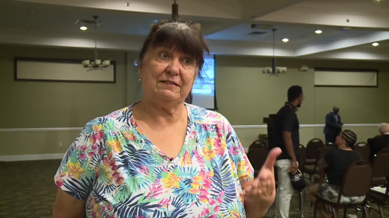 Lidia Mika is concerned improvements on Australian Avenue in West Palm Beach will have people driving faster. Oct. 18, 2023