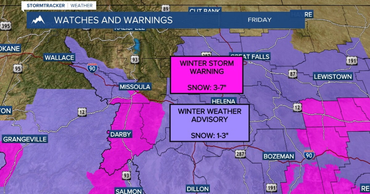 Weather Forecast: More snow Friday for Western Montana