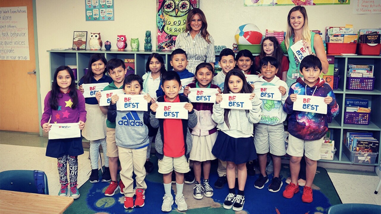 First Lady Melania Trump discusses bullying at Palm Beach County school First Lady Melania Trump discusses bullying at Palm Beach County school