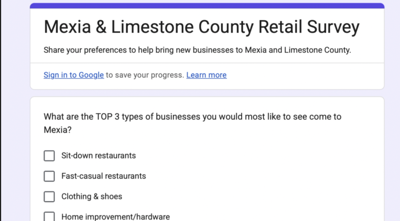 Mexia survey