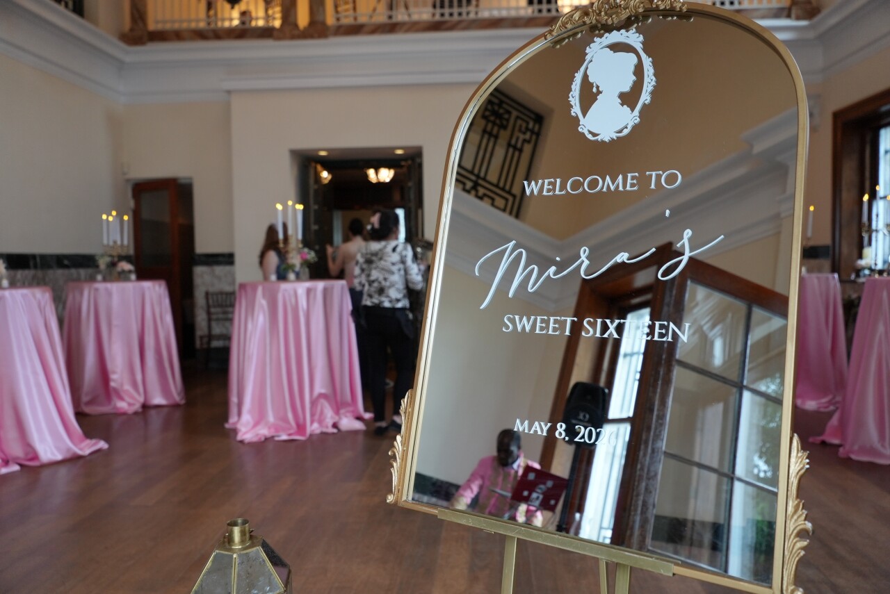Welcome to Mira's Sweet Sixteen sign