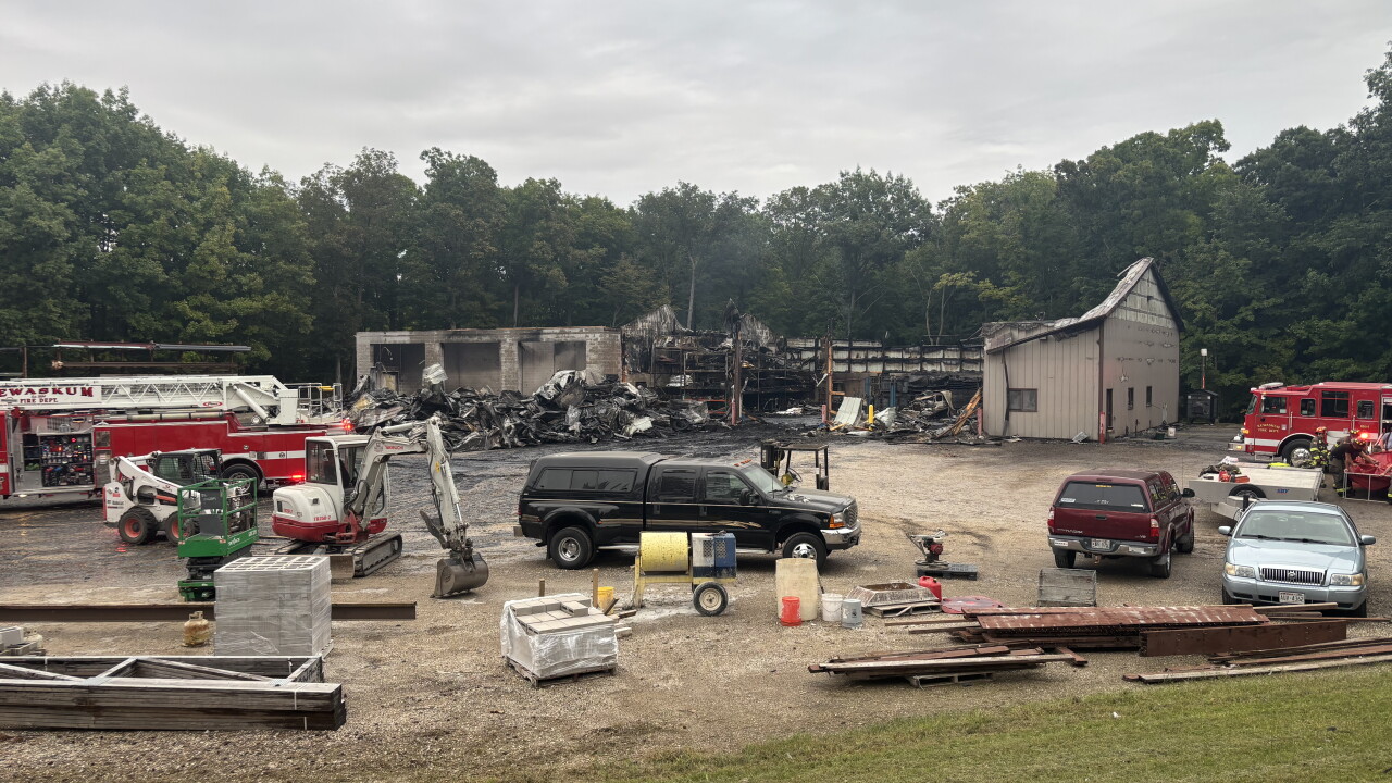 Wollner's Plumbing and Excavation shop destroyed by fire outside Kewaskum village, damage estimated at $2M